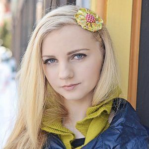 Yellow Sunflower & Red Gingham  Flower Hair Access